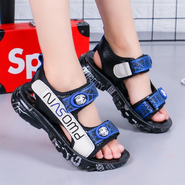 

2020 new children's polyurethane solid and soft bottom boys' boys' sports sandals students' sandals, Black;red