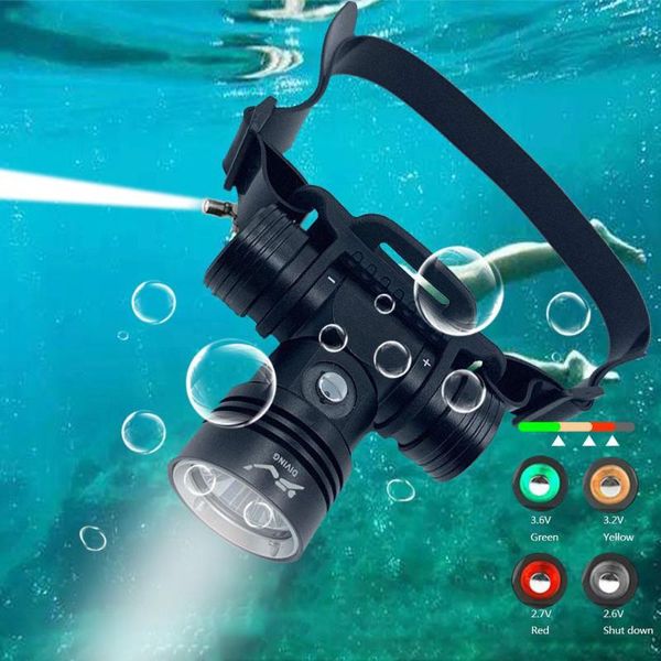 

headlamps diving headlamp 20-40 meters waterproof underwater headlight l2 led head