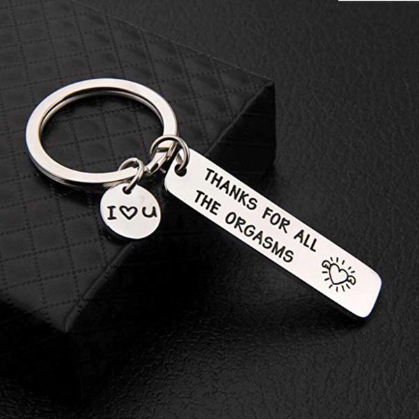 Carta Keychain Os melhores presentes para o namorado marido Obrigado por todas as Orgasms Keychain com casais presente