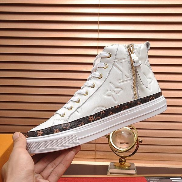 

luxury stellar sneaker boot men shoes new arrival autumn and winter fashion sneakers lace -up high men shoes herren luxus marken schuhe, Black
