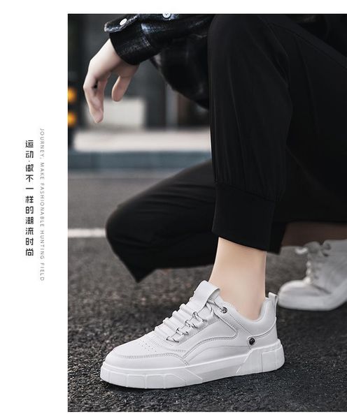 

men's spring 2020 new british net red tide shoes breathable all-match casual cake small white men's shoes, Black
