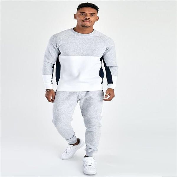 

mens tracksuits pullover long sleeve crew neck hoodies casual loose homme sport suits designer, Gray