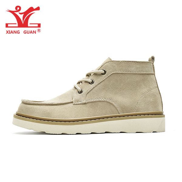 

xiang guan cow genuine leather hiking shoes outdoor men women anti-skid lace-up boot camping climbing trekking walking sneakers