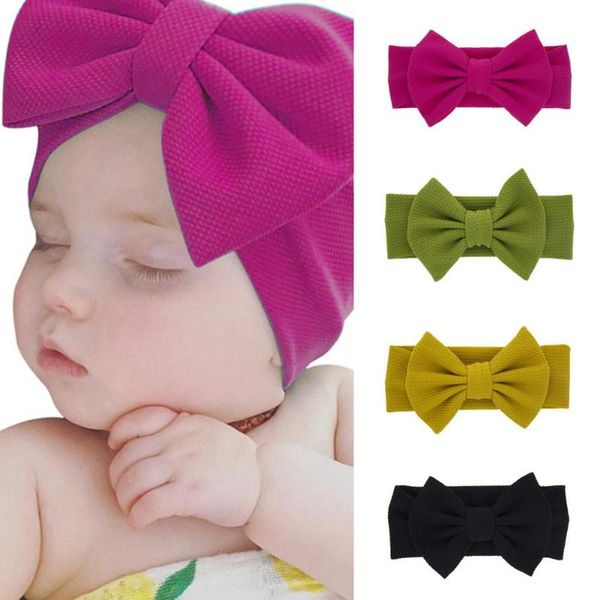 

10pc solid color headband for baby girls baby boys soft bow knot turban hair bands hair accessories for children headwear, Slivery;white