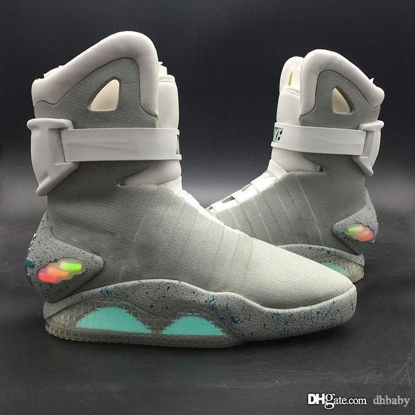 

air mag назад future high top marty mcfly красочный светодиодные обувь баскетбол shoemen роскошные серый черный красный limited edition крос