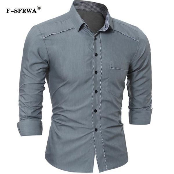 

men's casual shirts f-sfrwa 2021 spring autumn men simple business color arrival long sleeve slim fit male xxxl, White;black