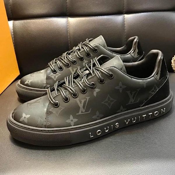 

mens shoes casual breathable flats chaussures de sport pour hommes lace up luxembourg sneaker zapatos de hombre with original box drop ship, Black