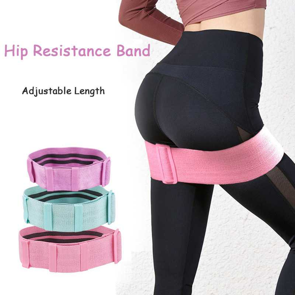 

hip resistance band adjustable cotton latex anti slip yoga gym elastic legs loop for squats training fitness exercise sports
