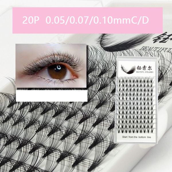 

20p eyelashes 0.05/0.07/0.10mm c/d blossom fast lash 120clusters/box false individual eyelash