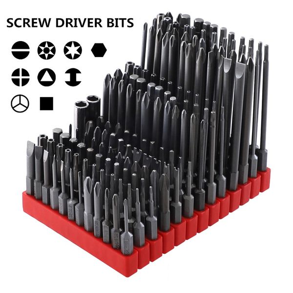 

12pcs 1/4" hex 50 75 100mm s2 alloy screw driver bits magnetic set ph electric screwdriver bit socket tool set