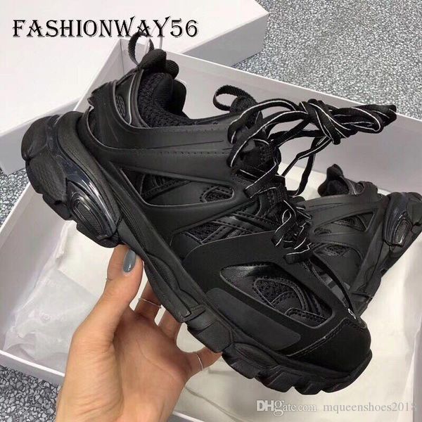 

men women casual shoes track 3.0 sneakers luxury designer tess paris men gomma maille black li