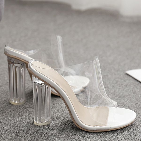 

pumps thin heels shoes wedding party summer high heel transparent sandals fashion transparent sandals party shoes t200730, Black