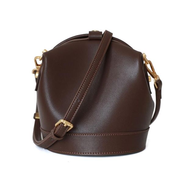 

stunning2020 morning cowhide mini clip shoulder crossbody bucket genuine leather fashion bag