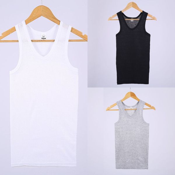 

men' sleeveless tight sports inner fitness sweat-absorbing underwear vest underwear hurdle summer solid color undershirt vest, White;black