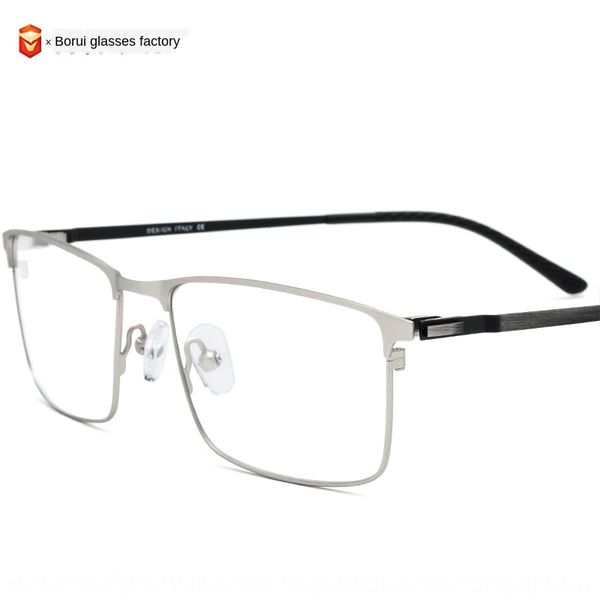 

square myopia men's ultra light myopia titanium alloy metal square frame optical glasses frame men's screw-glasses, Silver