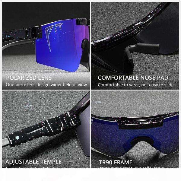 

original pit viper sport google tr90 polarized sunglasses for men women outdoor windproof eyewear 100% uv mirrored lens c990701, White;black