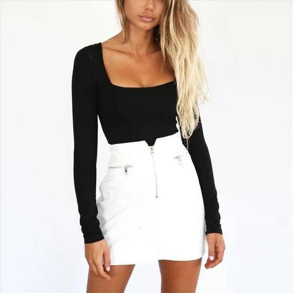 

women solid slim shirt solid square neck long sleeve blouse solid slim long sleeve spandex square neck womens and blouses, White