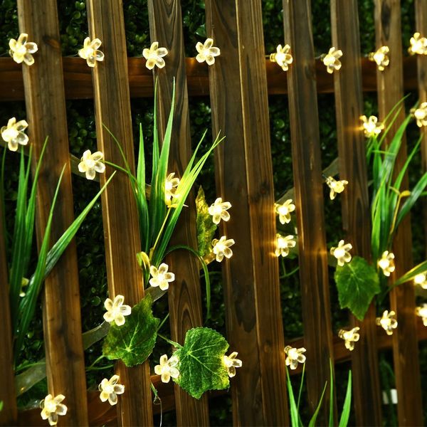 

led solar string light 22m 200 leds peach flower string fairy light outdoor garden christmas party decoration solar lights
