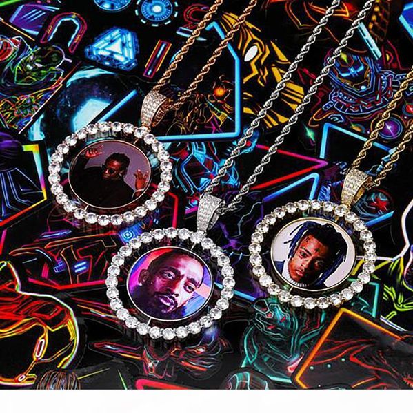 

мужчины женщина сшитого вращающегося фото подвеска двухсторонних подарки медальоны ожерелье циркон подвеска, Silver