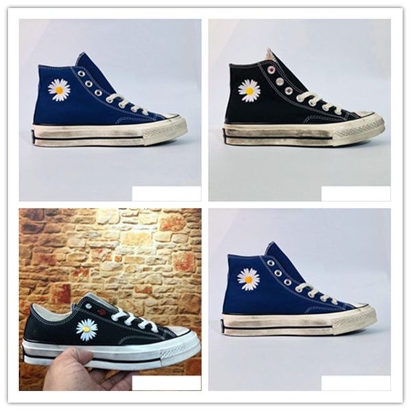 

gd x peaceminusone skateboarding chuck 1970 fashion black daisy mens women classic 1970s casual canvas shoes size 35-44