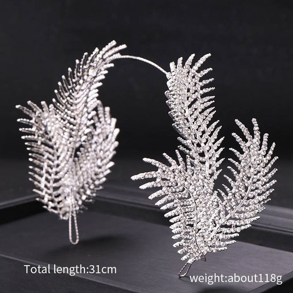 

shinny chrinshone feaf fear form bride headband tiaras и crounds головной убор свадебные свадебные для женщин jl y200727, White;golden