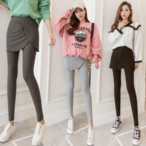 

2020 autumn winter women leggings casual high-elastic sports pants plus size skirt leggings high waist jeggings o5a062, Black