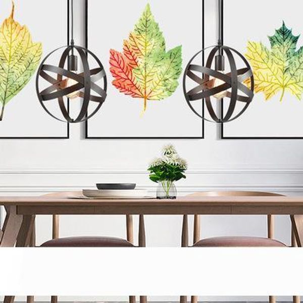 

new chandelier lighting restaurant chandelier simple wrought iron ring retro industrial style personality nordic personality globe