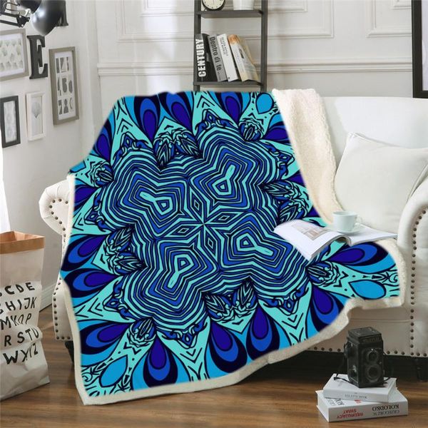 

blankets mandala flower blanket for adults colorful gothic sherpa fleece wearable throw microfiber