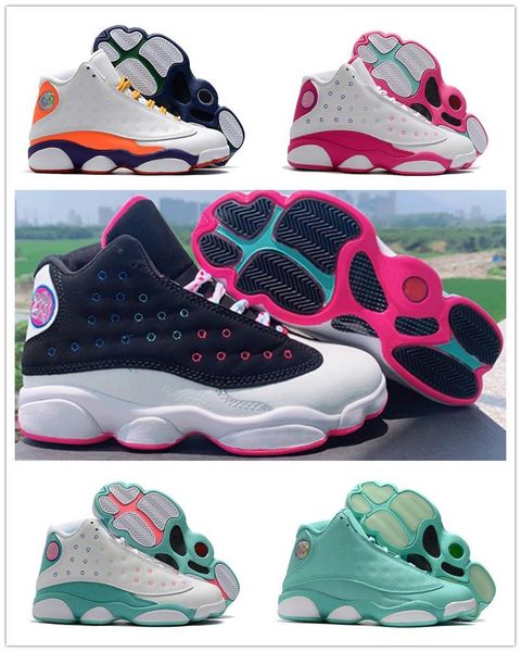 

new 13 gs playground aurora green pink jade women designer sports sneaker 13s black white total orange womens basketball shoes trainer, White;red