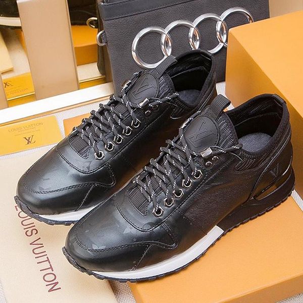 

men shoes sneakers luxury design casual shoes for men leather sneakers with dust bag and box mens shoes sneaker zapatos hombre, Black