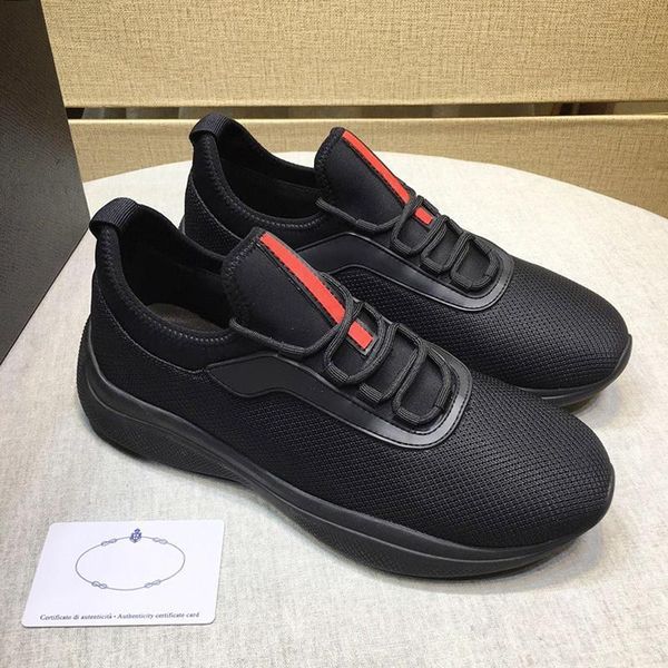 

fashion classic mesh and neoprene sneakers men 's shoes casual luxury sneakers low comfortable lace -up men shoes sale herren spor, Black