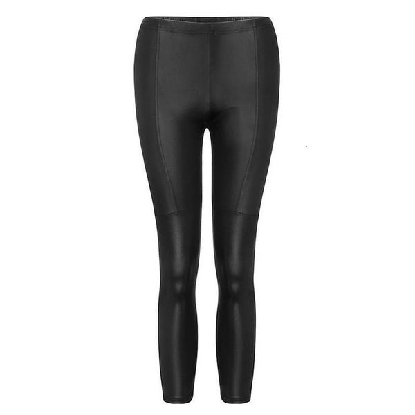 

fashion women imitation leather slim leggings for women black spliced leggings pants pu leather pants thin leggins mujer