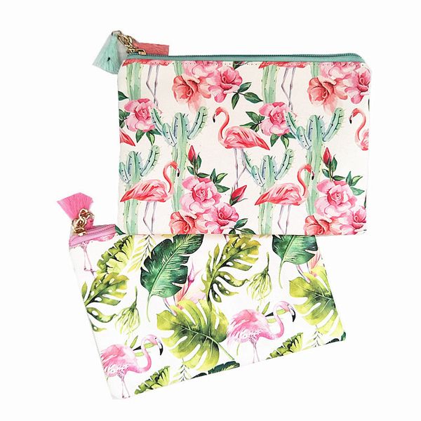 

m402 2020 мультфильм сумка для женщин животных flamingo листьев кисточки кулон мешка ткани девушки женщины мешок подарки оптом