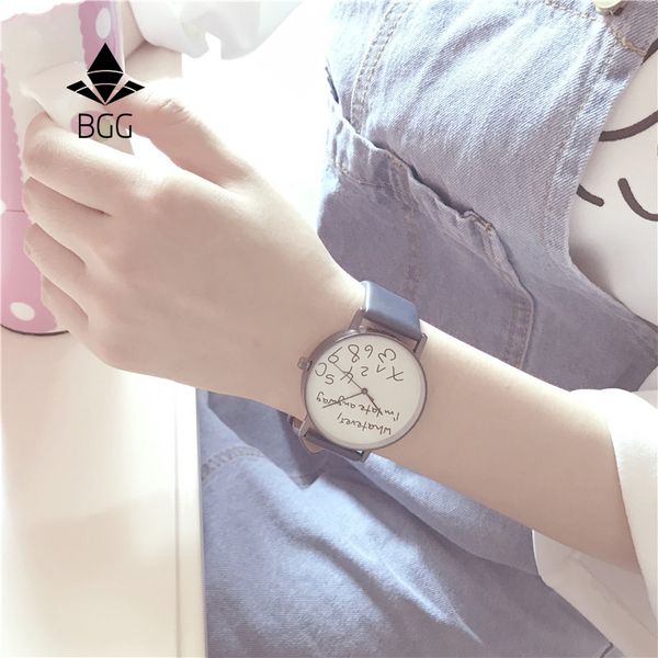 

whatever i am late anyway creative watches simple street leisure women quartz leather watch characteristic ladies fashion hours, Slivery;brown