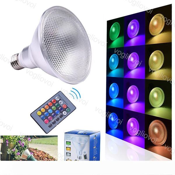 

par38 led bulb e27 cob waterproof rgb 24key remote control magic light bulb lamp 20w rgb led light spotlight indoor outdoor decor eub