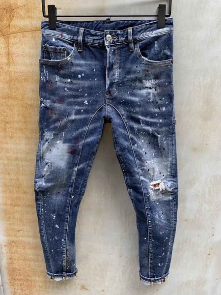 

mens designer jeans denim jean black vintage ripped pants pour hommes italy fashion brand biker motorcycle rock revival jeans high quality, Blue