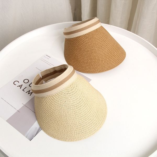 

korean style plaited large eaves straw straw hat parent-child summer all-match outdoor travel sun-proof beach hat, Blue;gray