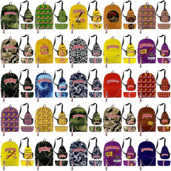 

port backwoods 3 pcs 3d full printed graphic backpack clothing print bag lapshoulder school bag travel bag port backwoods sole collector