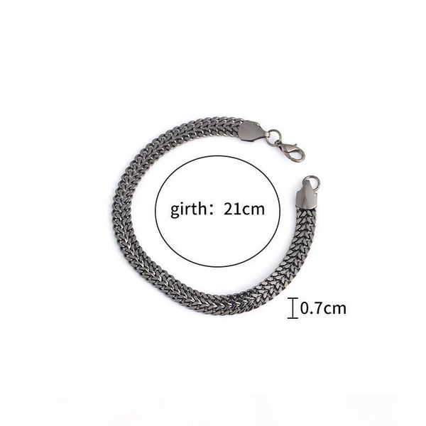 

fashion jewelry men women bracelets stainless steel luxury bracelets man woman chain designer bracelets titanium steel link 0.7cm width, Black