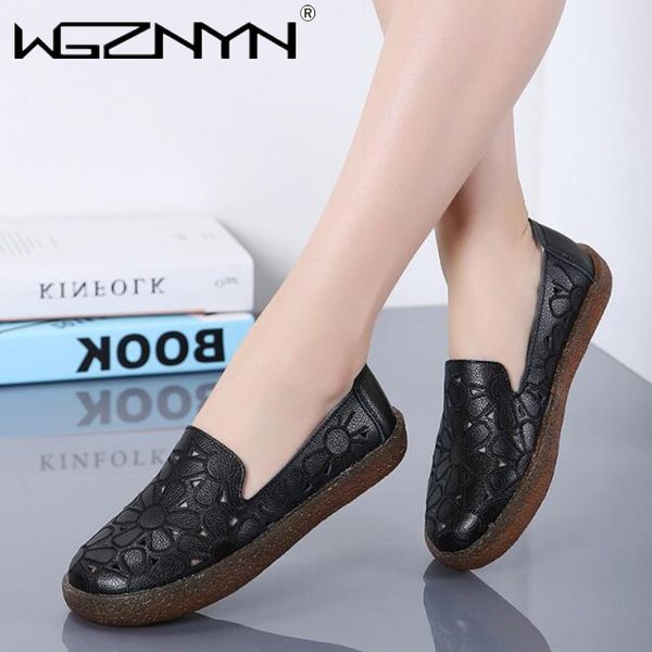 

brand women mother genuine leather shoes woman soft bottom shoes flats ladies hollow out beach quality gladiator sneakers, Black