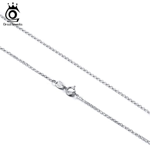 

orsa jewels woman necklace italy 925 sterling silver 1mm cable chain necklace 40cm rose gold color jewelry gift wholesale osc06