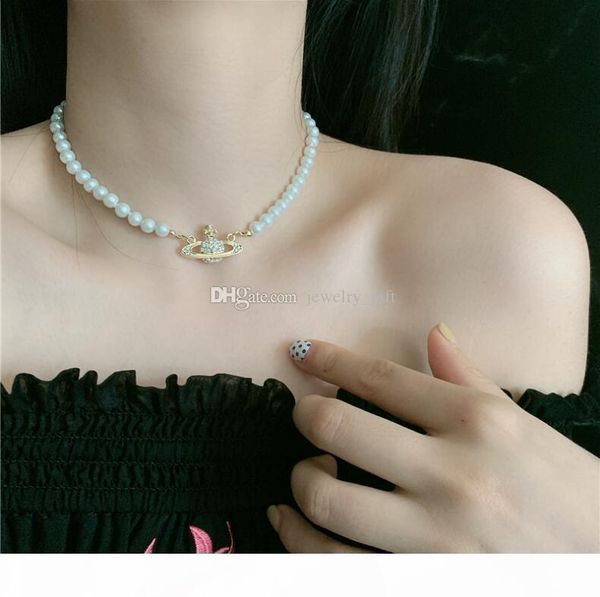 

rhinestone pendant necklace lady pearl chain necklace jewelry accessories gift party fast delivery, Silver