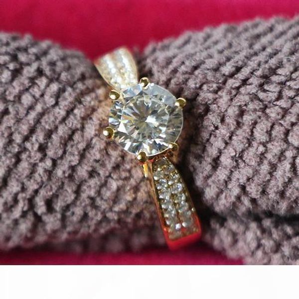 

classical star bright 2ct sona synthetic diamond wedding ring for women 925 sterling silver 24k yellow gold plated jewelry