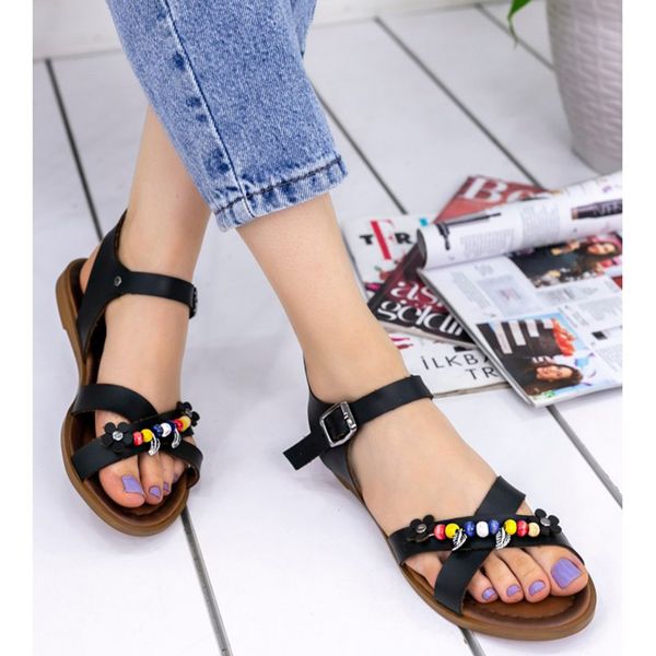 

tammi black skin sandals