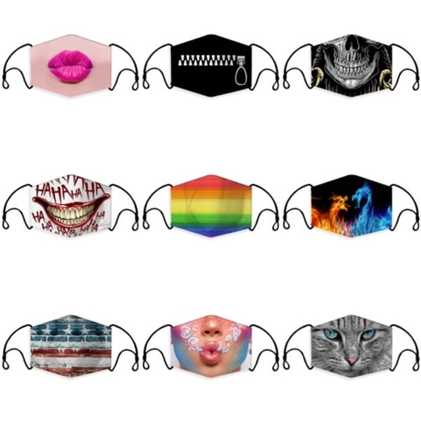 

american flag leopard print designer face mask adjustable protective mask dust and haze with pm2.5 filter cross-border breathable face ma#74