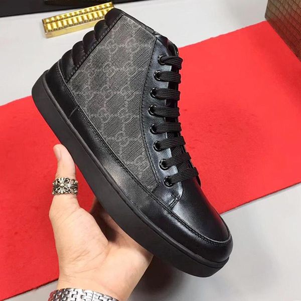 

new arrival men 's high sneaker sports mens shoes outdoor walking footwears lace -up vintage style men shoes chunky s, Black