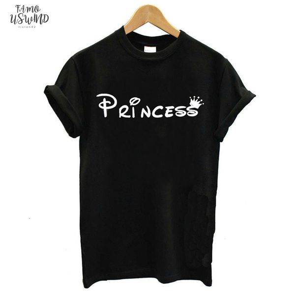 

fashion casual loose t shirt short sleeve princess english flower body print o neck casual summer new t shirts women, White