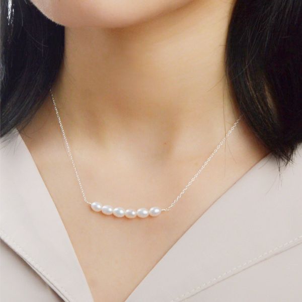 

ashiqi 925 sterling silver necklace natural freshwater pearl handmade jewelry for women fine gift