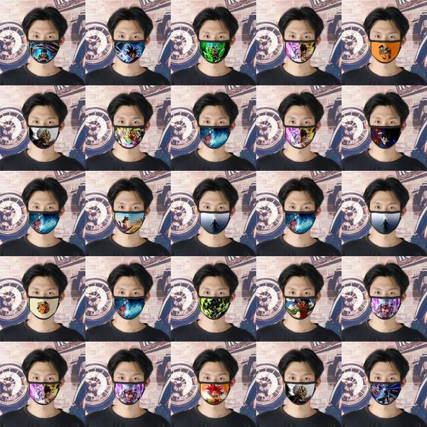 

dhl goku super saiyan 0620 washable facemasks reusable face mask for homme ice silk bilayer cubrebocas masque tissu hj2009 wwv