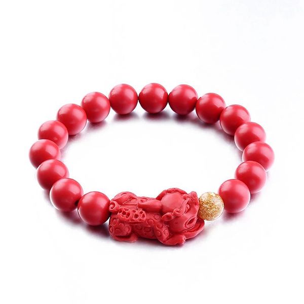 

lucky red cinnabar beaded bracelet brave troops gold beads bracelets, Black